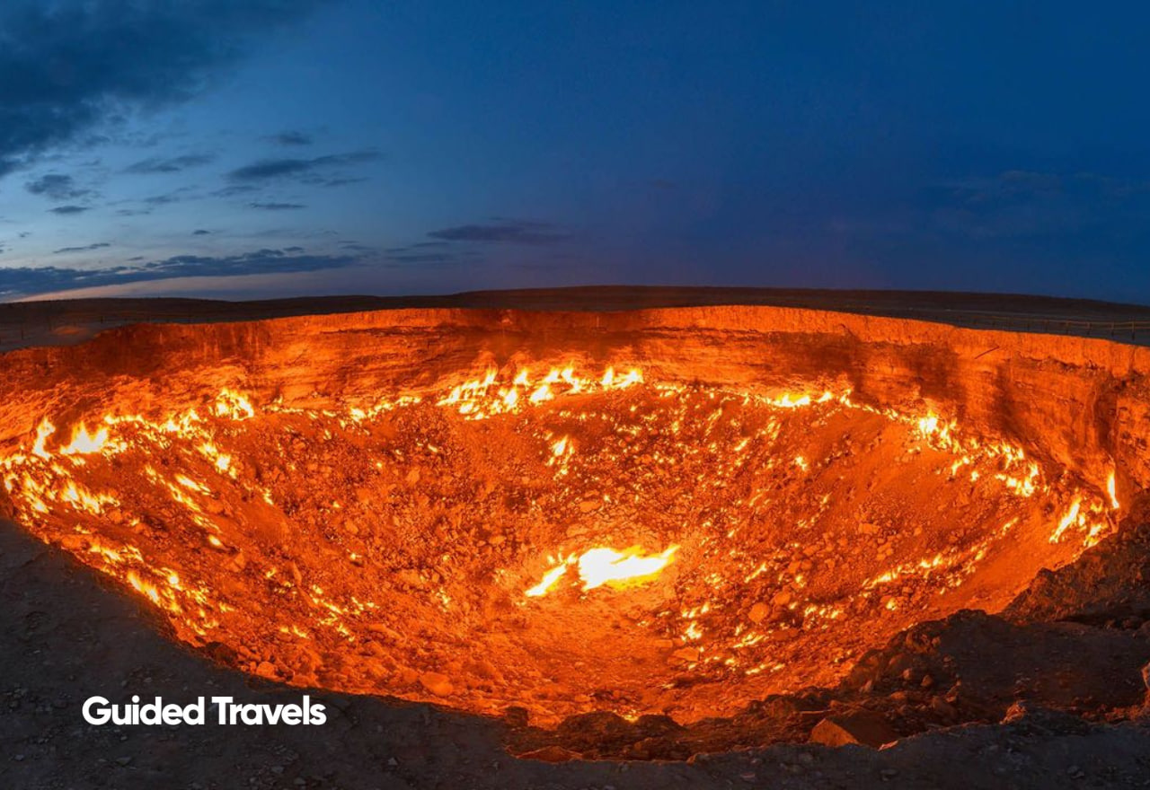Darvaza Gas Crater at night